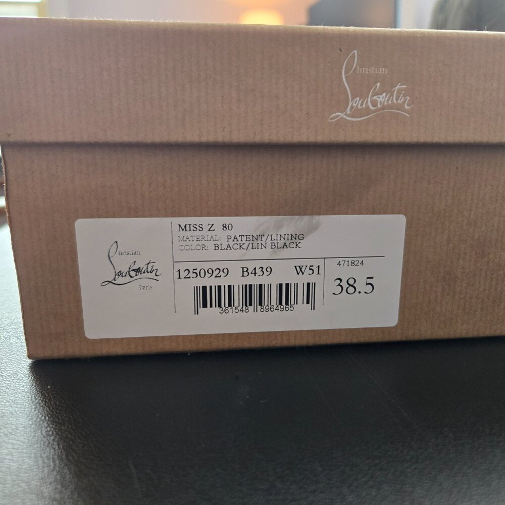 Christian Louboutin "Miss Z" 80mm Black Patent Pumps (38.5) - Picture 3 of 16